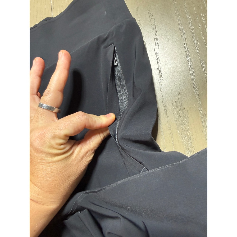 Athleta Cosmic Pant Womens Large Black Wide Leg Smocked Waist Lightweight - Picture 12 of 13